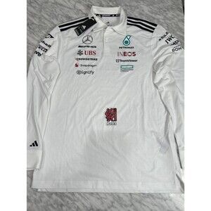 Adidas Mercedes AMG Petronas Formula 1 Team Polo Shirt JX0757 Men's Medium NEW